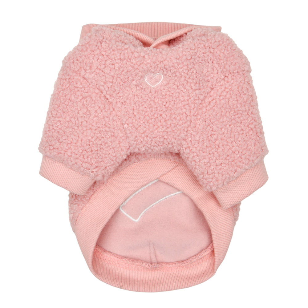 Jersey Ginevra Pinkaholic con agujero para correa, permitiendo paseos cómodos sin necesidad de quitarle la prenda a tu perro.