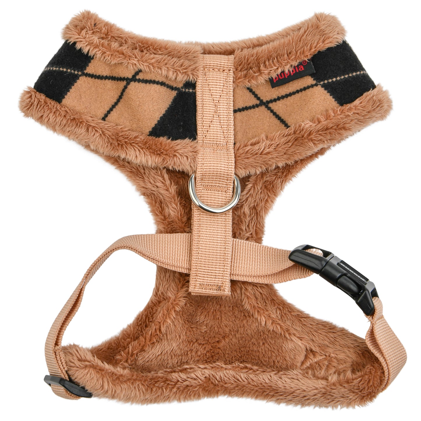 Ajuste del Arnés Jaden Puppia por el pecho, asegurando comodidad y seguridad para perros de diferentes tamaños, ideal para paseos diarios.