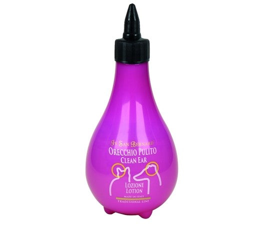 Envase de 250ml de la loción para limpiar las orejas de Iv San Bernard, diseñado para la higiene auditiva de perros y gatos.