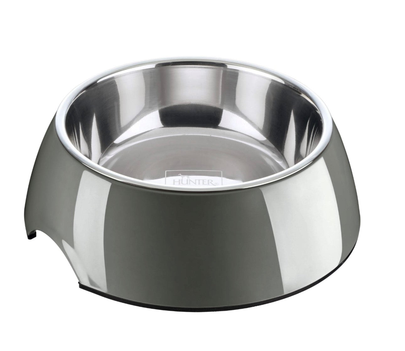 Comedero y bebedero Hunter de melamina con bowl de acero inoxidable extraíble y base antideslizante.