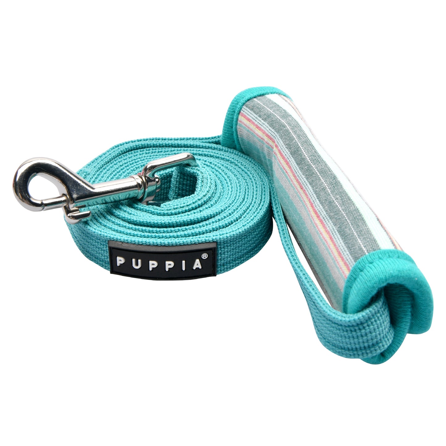 Correa Theros de Puppia combinada con el Arnés Theros, formando un conjunto sofisticado para perros pequeños y medianos.