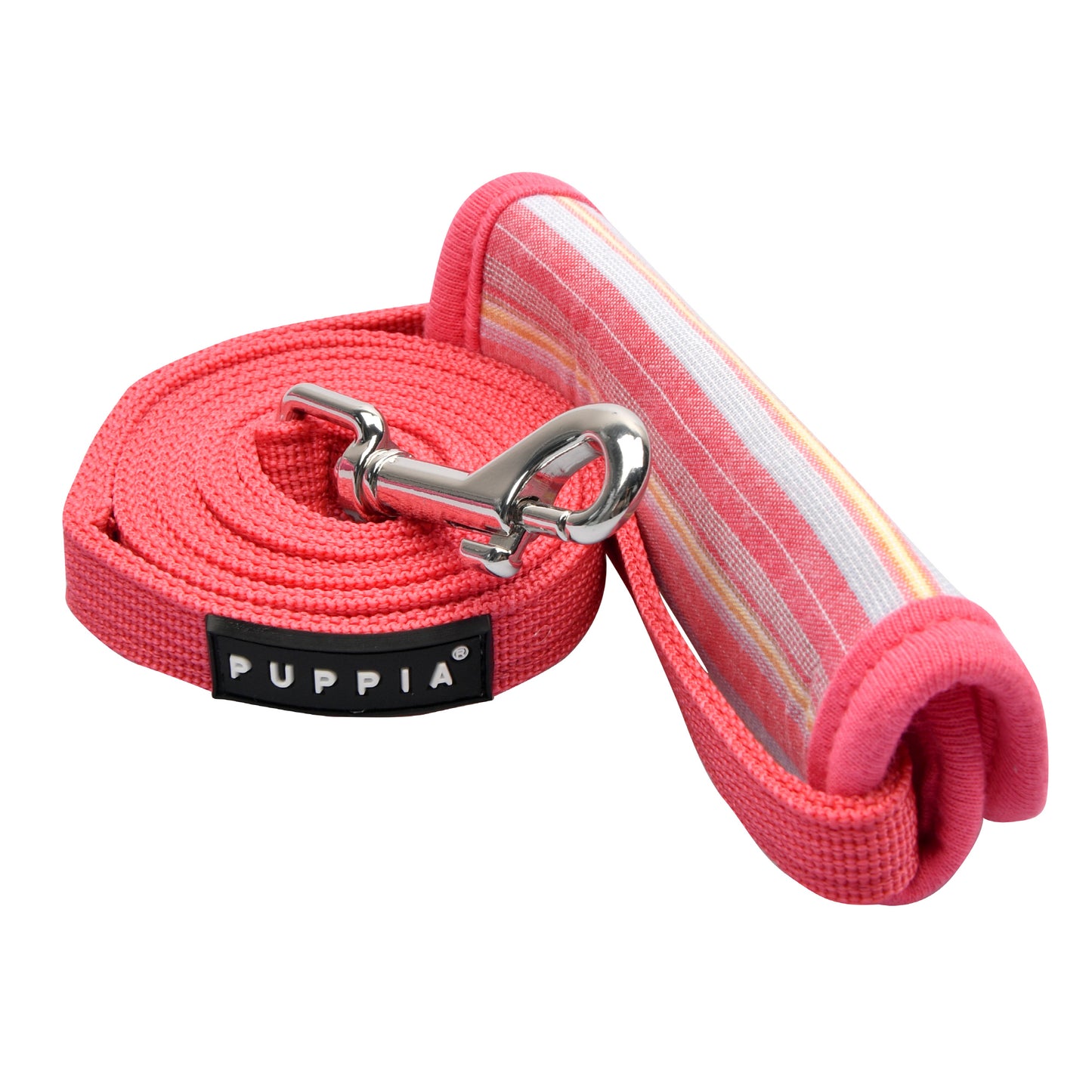 Primer plano de la Correa Theros de Puppia, mostrando su material duradero, costuras reforzadas y gancho de seguridad resistente.