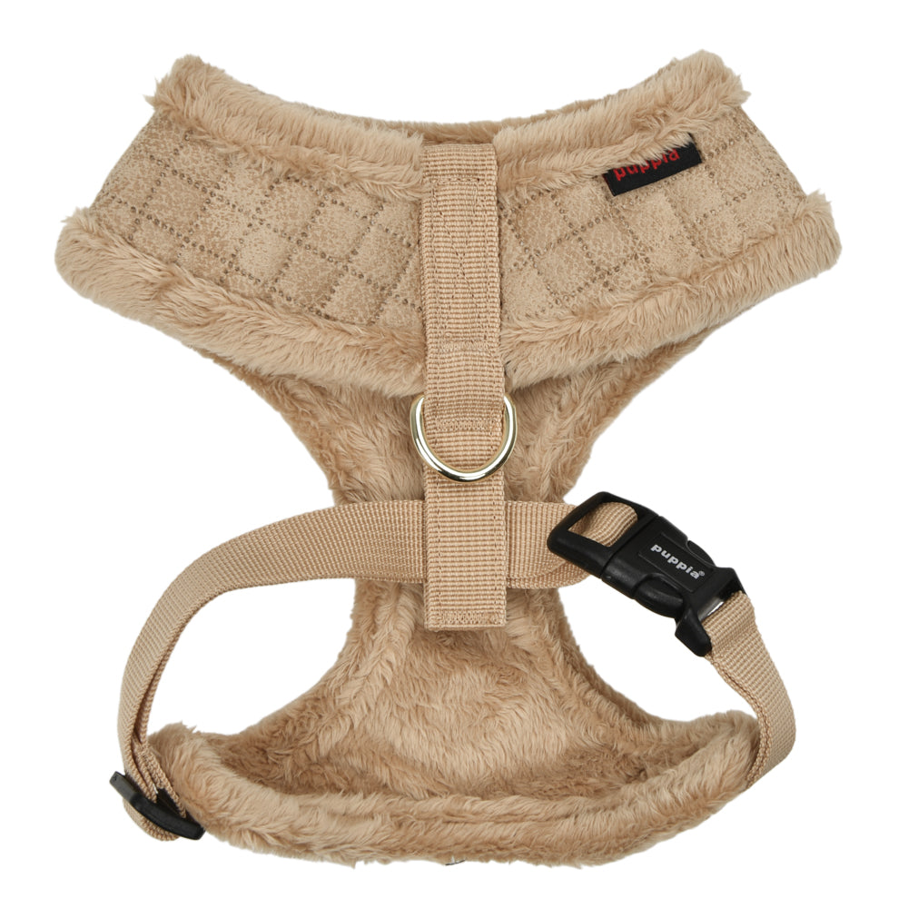 Sistema de ajuste por el pecho del Arnés Douglas Puppia, que asegura un ajuste personalizado y cómodo para tu perro, manteniéndolo seguro durante los paseos.