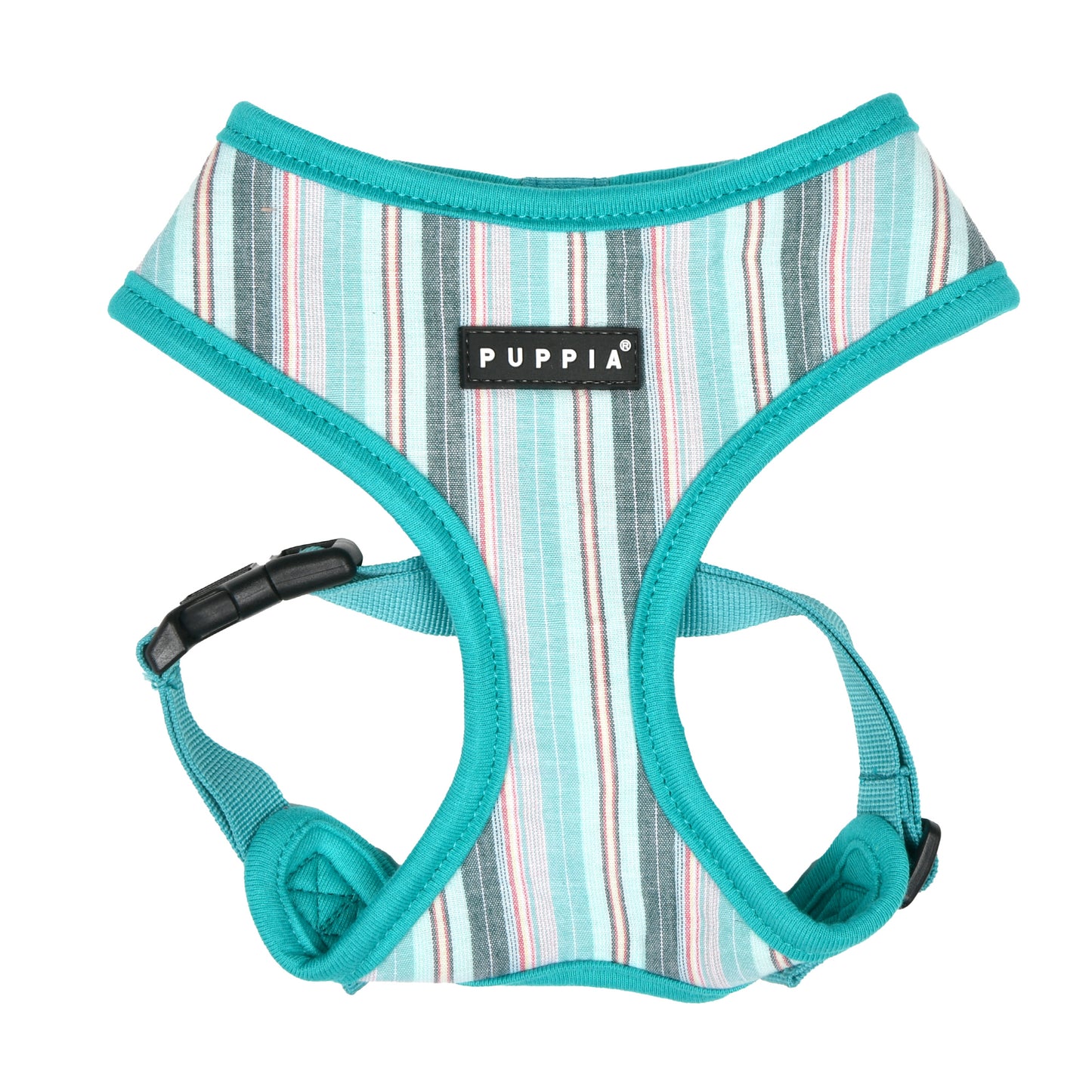 Primer plano del tejido transpirable y resistente del Arnés Theros de Puppia, ideal para el confort de tu mascota.