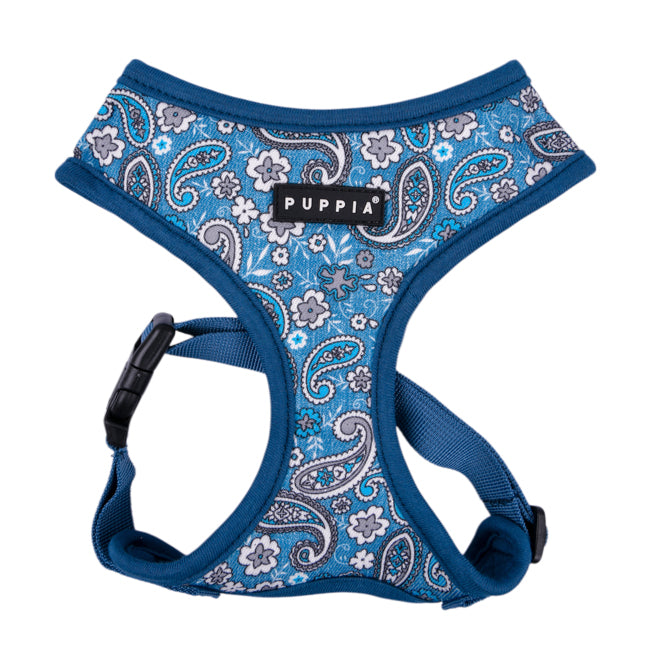 Primer plano del estampado original del Arnés Cynthia de Puppia, que presenta un diseño único y llamativo para que tu perro luzca increíble y elegante.