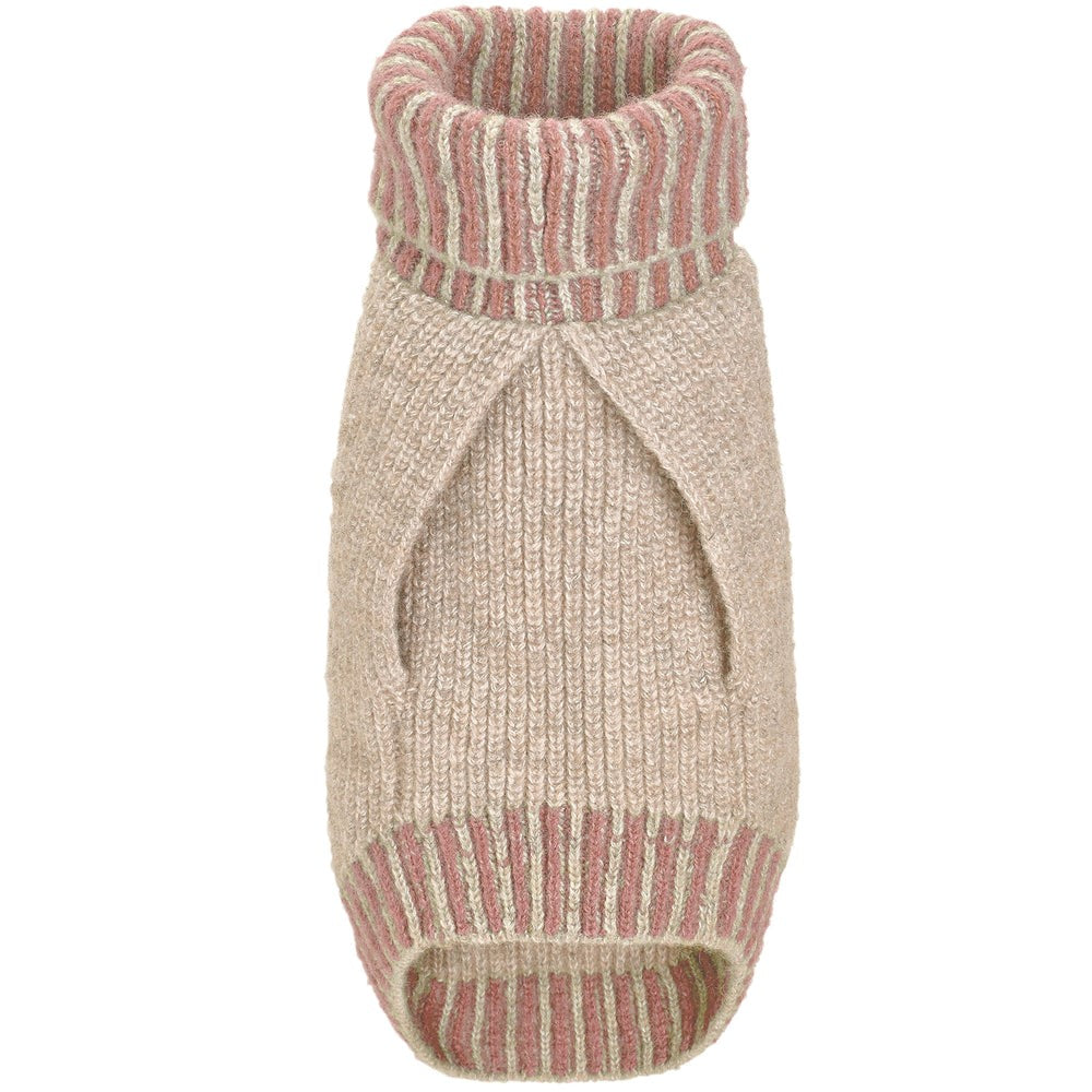 Jersey y gorro a juego para perros y humanos, con cuello alto para mayor protección contra el frío, disponible en colores navideños.