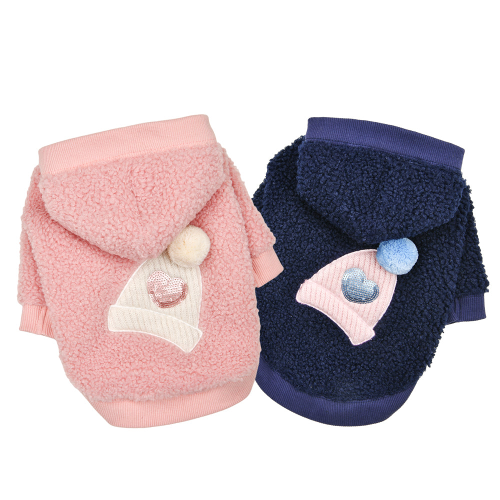 Jersey para perros Ginevra Pinkaholic con capucha y agujero para correa, ideal para mantener a tu mascota abrigada y cómoda durante el invierno