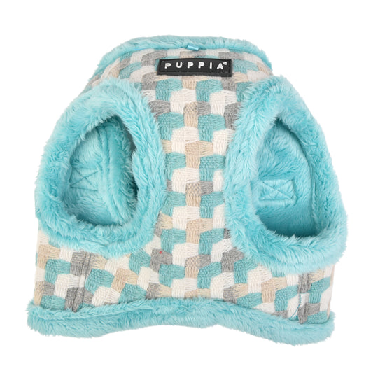 Arnés Arden de Puppia de material cálido con pelito interior, ideal para paseos en otoño e invierno.