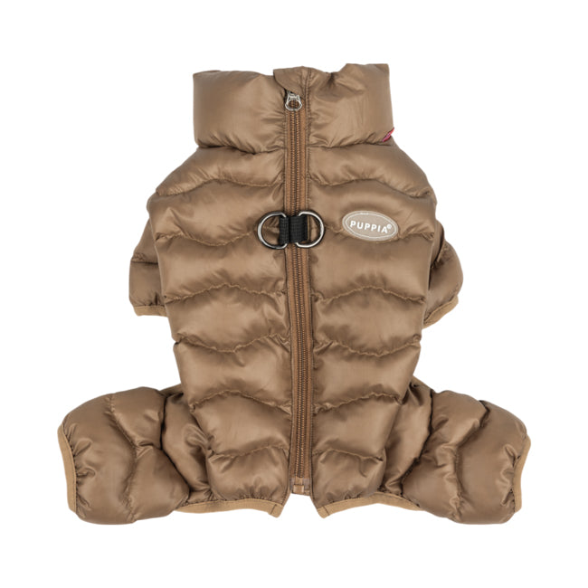 Vista trasera de la Chaqueta Mono Puppia, donde se aprecia el arnés integrado y el ajuste perfecto.