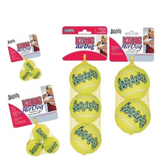 Pelotas Air Kong Extra Pequeñas, paquete de 3 pelotas duraderas y seguras, diseñadas para perros pequeños y cachorros.