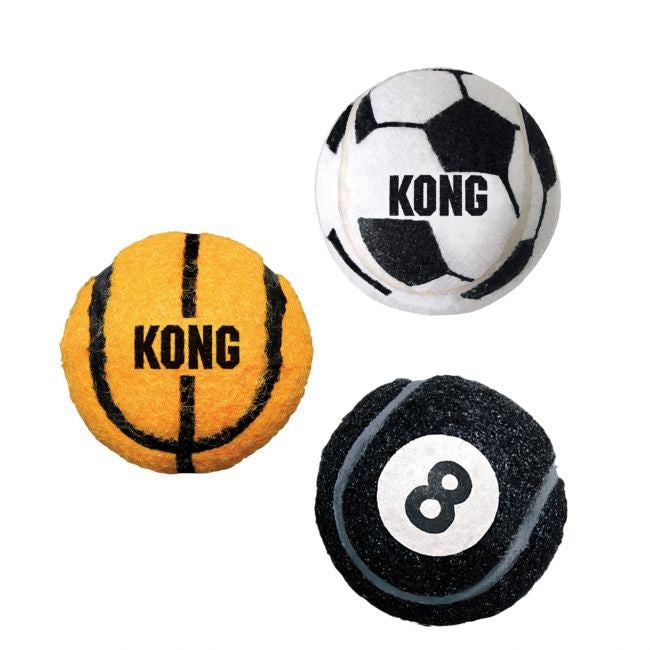 Pelotas Air Kong Pequeñas, paquete de 3 pelotas duraderas y seguras, diseñadas para perros pequeños y cachorros.